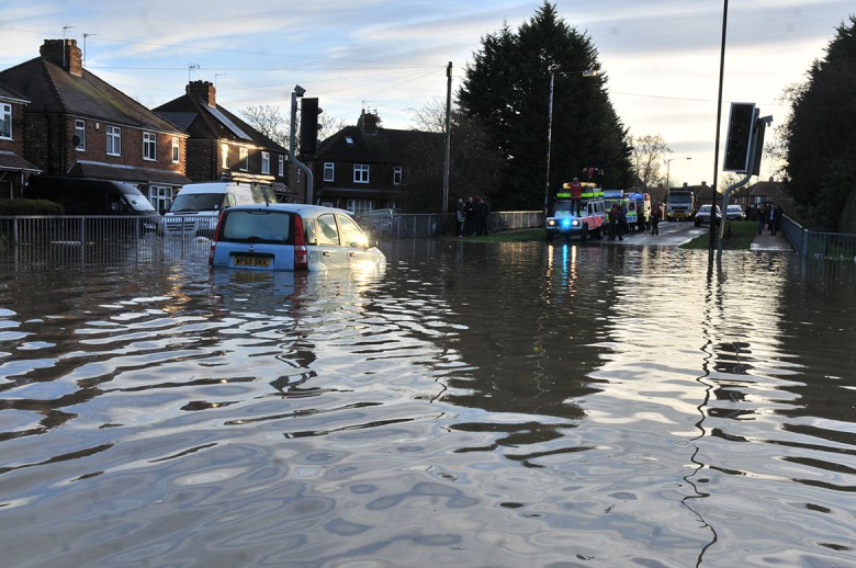 The floods in York last December. Photograph: Nigel Holland