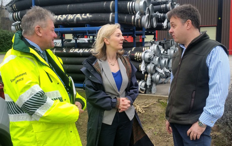 Environment secretary Liz Truss talks to Julian Sturdy MP