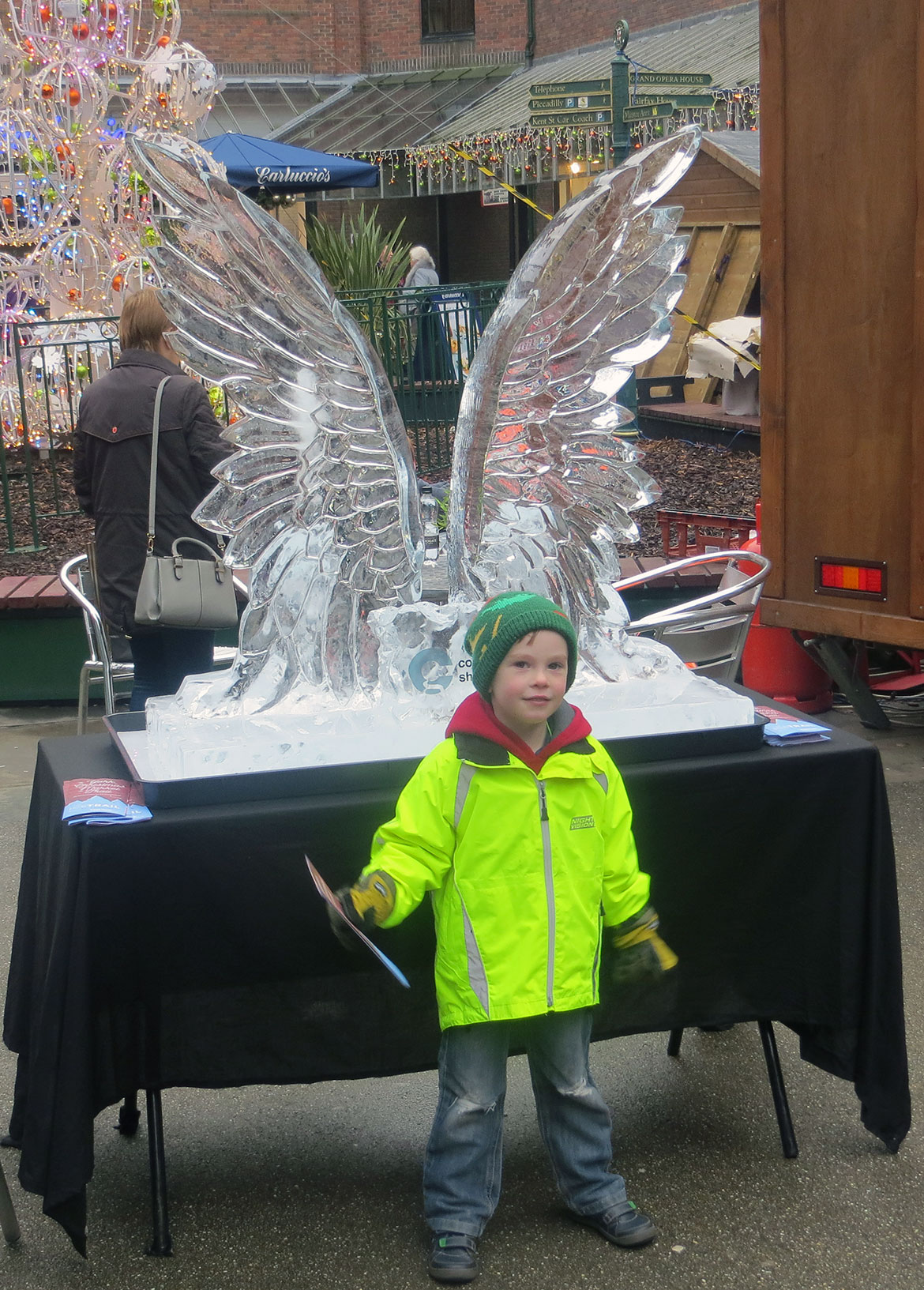 Posing with the Coppergate Centre's wings