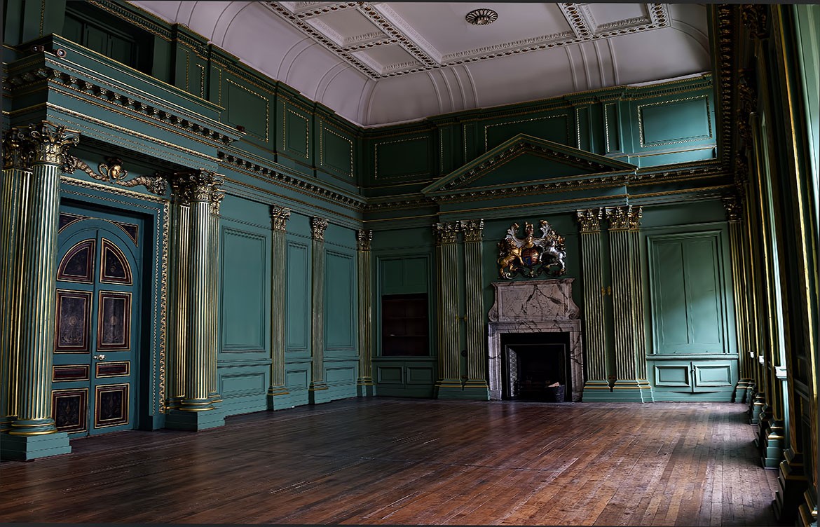 The ornate decoration in the State Room can be seen unimpeded. Photograph: Richard Brigham / York Past & Present