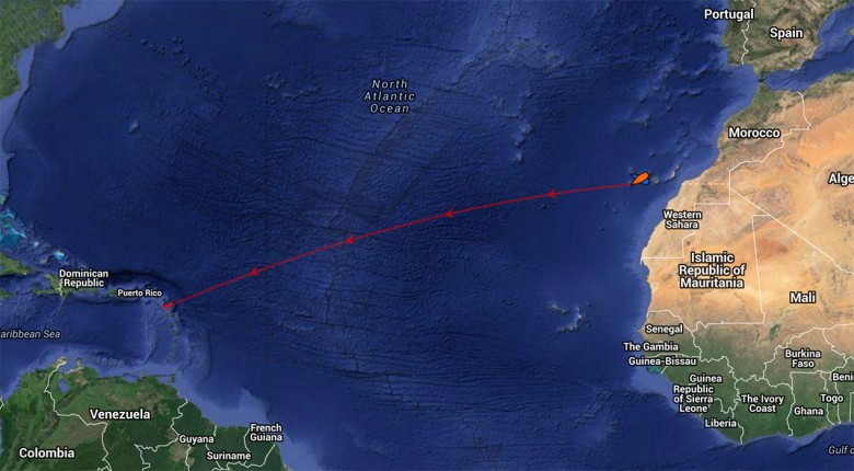 That's a fair old distance… the Atlantic Challenge route