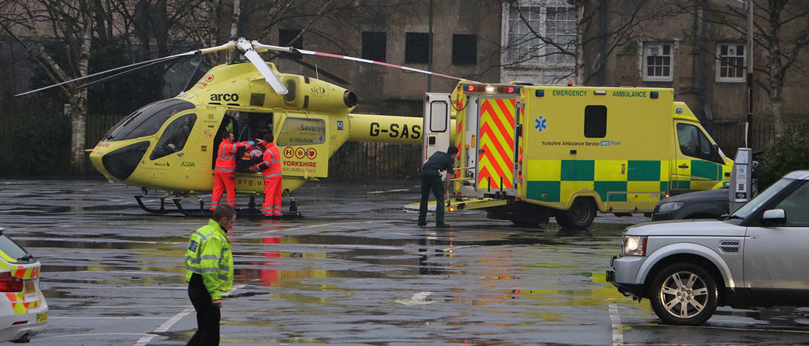 Video and pix: Woman airlifted to hospital after accident in York car park