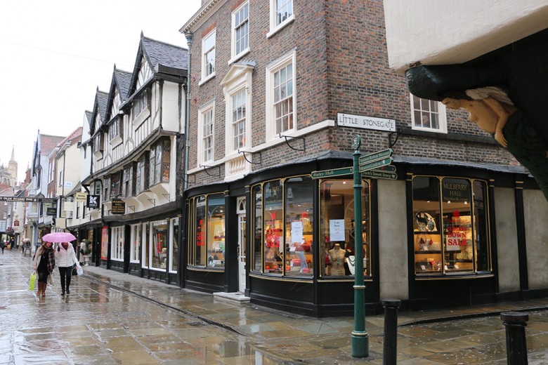 Showrooms are spread over three floors of 14th century building