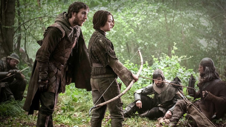 Philip as archer Anguy with Maisie Williams as Arya Stark in Game Of Thrones. Photograph: HBO