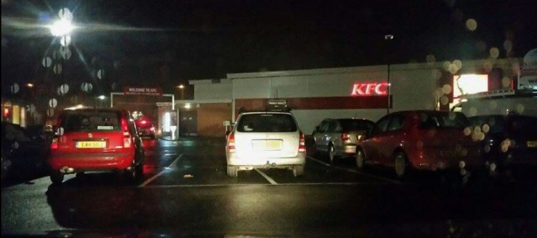 Someone was clearly in a rush for their bucket of chicken