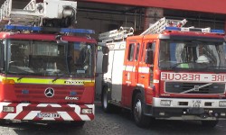 Bus catches fire on the A64
