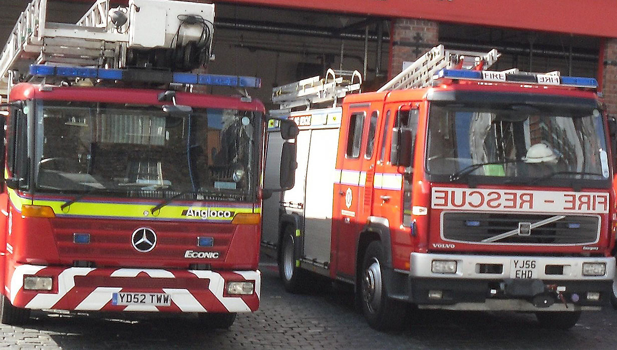 Bus catches fire on the A64