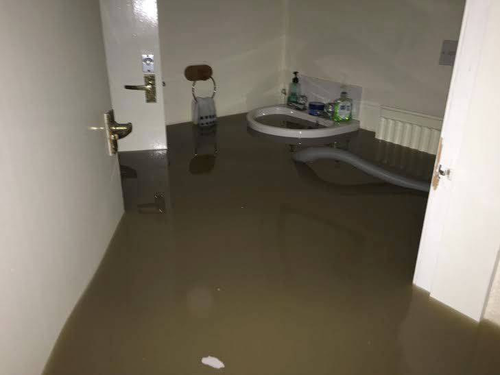 Underwater… the sink and toilet area