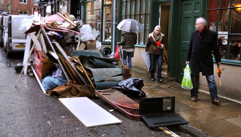 A close-up view of some of the rubbish on Fossgate