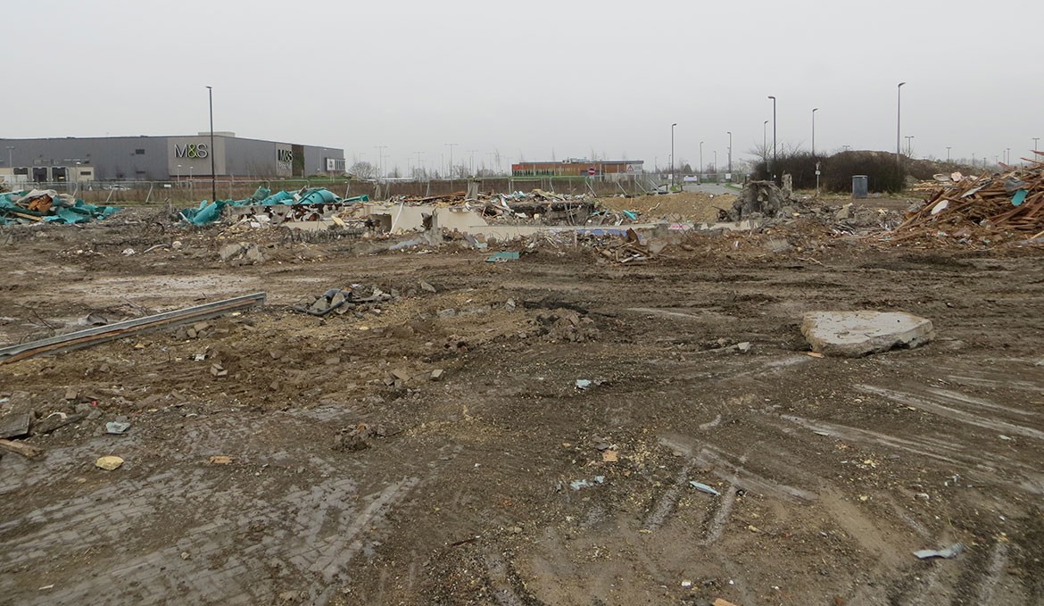 Flattened, ready for the new building