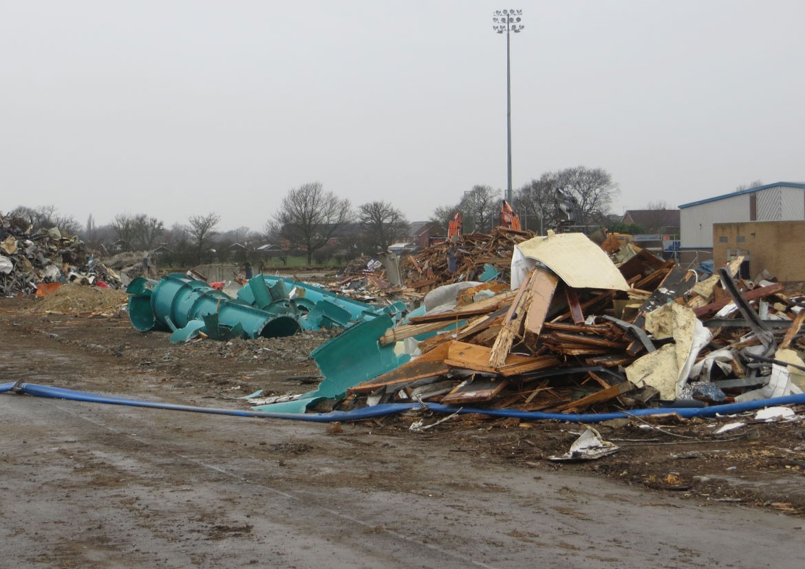 The rubble where Waterworld once stood