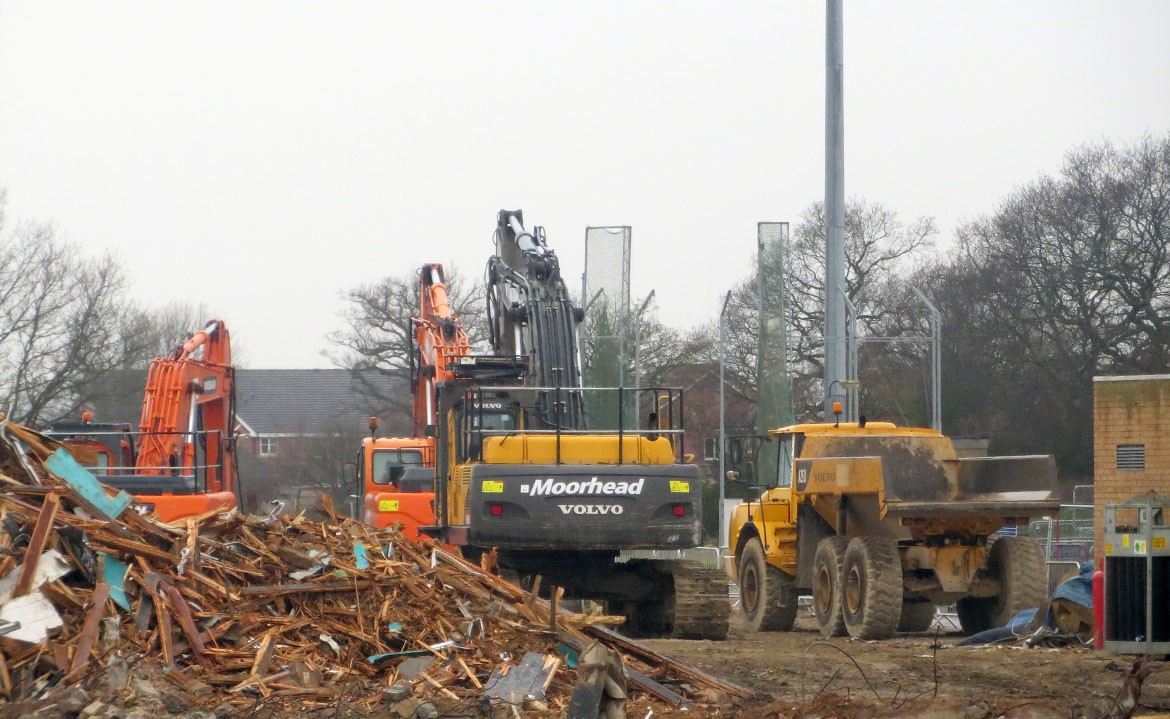 Some of the vehicles used by the team dismantling Waterworld