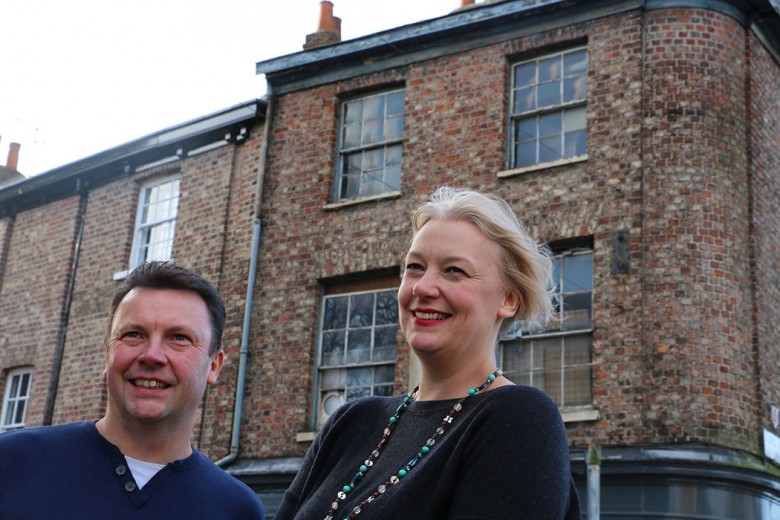 John and Jo outside the family business on Monkgate
