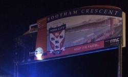 Bootham Crescent sign blown down (hope this isn’t an omen for York City!)