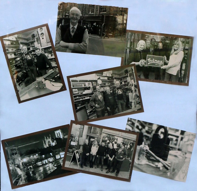 Some of the old pictures of Bulmers displayed on the window