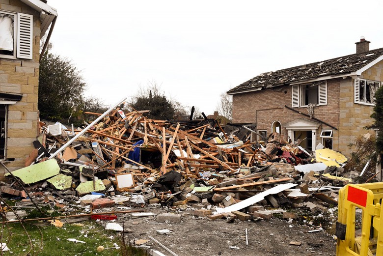 Rubble: All that was left of the house in Springwood, Haxby. Photograph: Nigel Holland