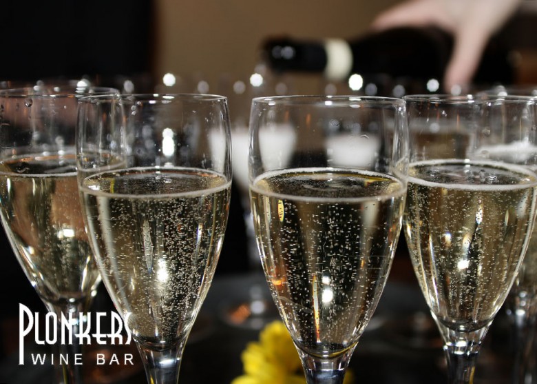 Bottoms up… bubbly at Plonkers. Photograph © Tristan Ferne on Flickr
