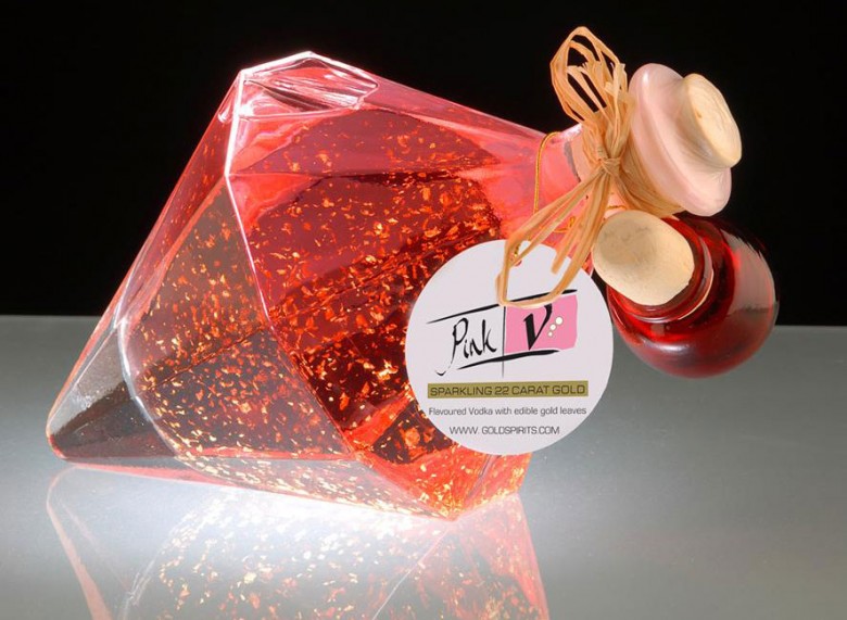 Pink vodka with gold in diamond… one of the Il Gusto gifts