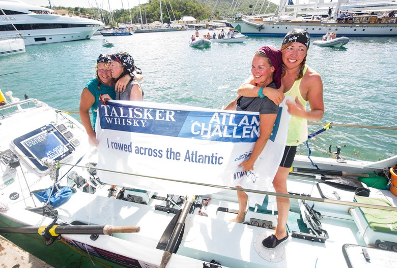 The banner says it all.  Left to right: Janette, Frances, Helen Butters and Niki-Doeg