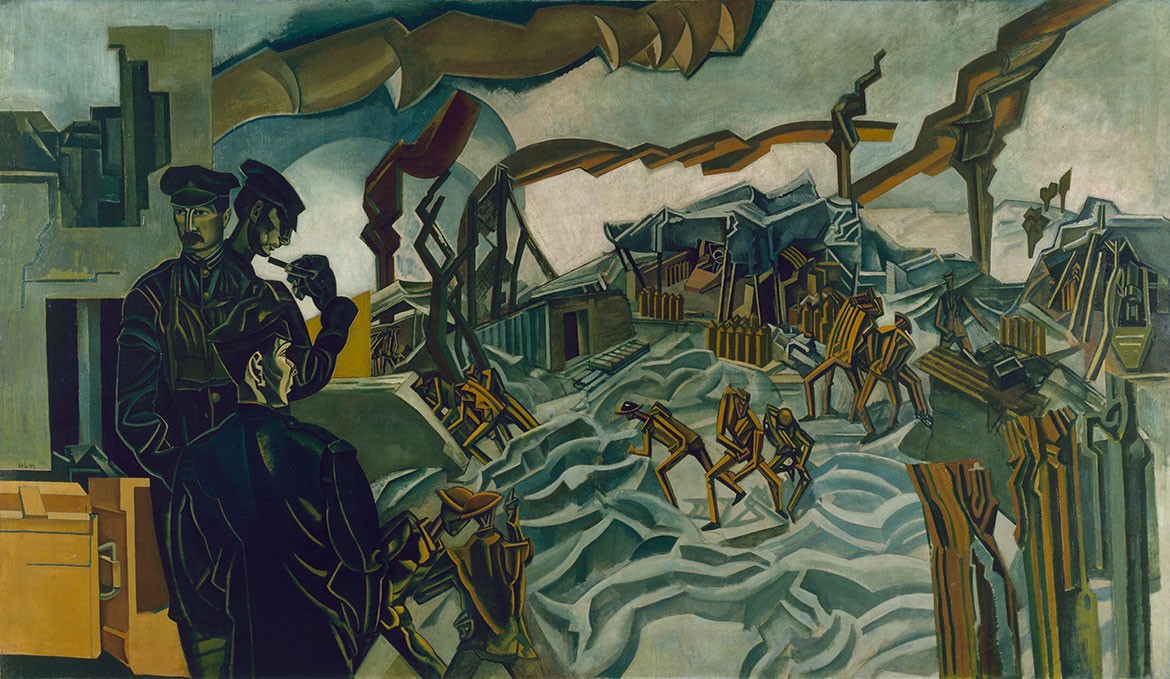 A Battery Shelled, by Percy Wyndham Lewis (1919) copyright IWM