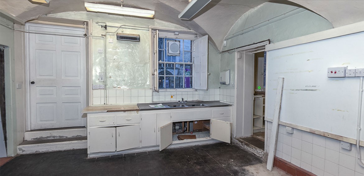 The downstairs kitchen, where countless sumptuous civic banquets have been prepared