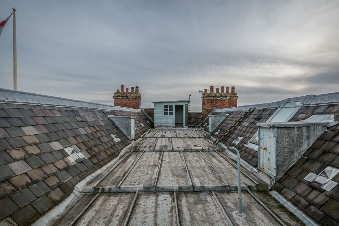 Up on the roof…