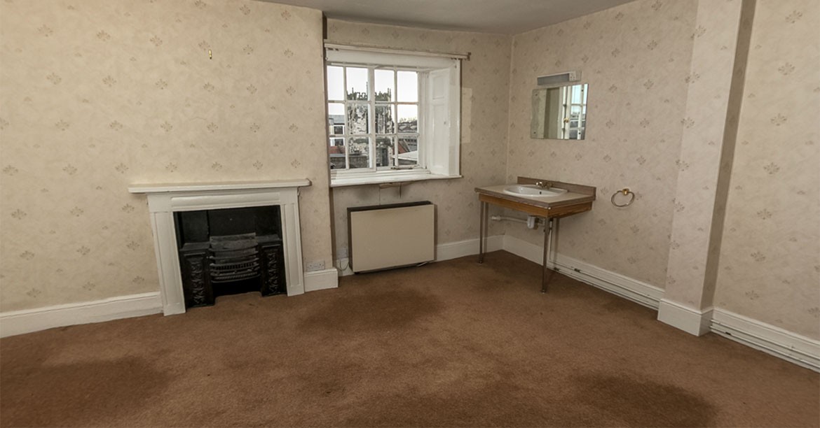 In need of some TLC: a third floor room