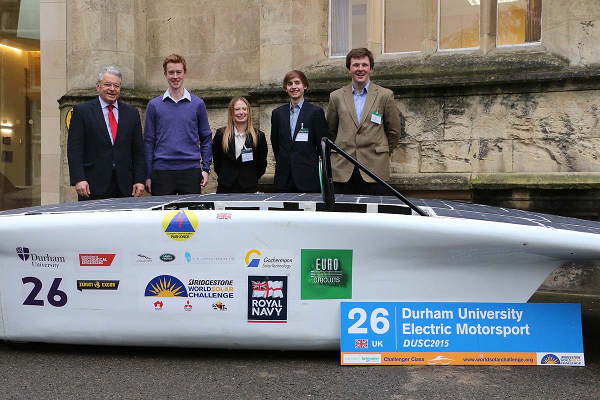 The team behind the car, with David Morris, Head of Science, on the left