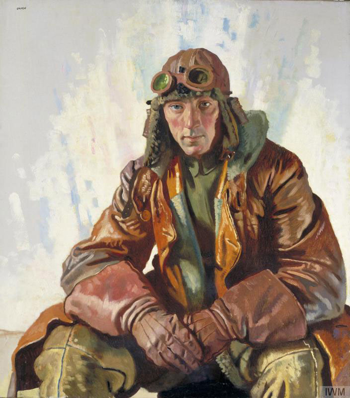 The NCO Pilot, RFC. (Flight Sergeant W G Bennett), by William Orpen 1917, copyright IWM
