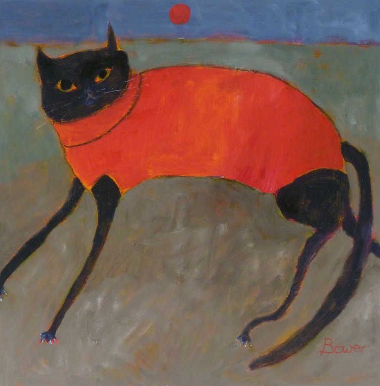 Midnight Cat, by Susan Bower, is on display at Kentmere House Gallery