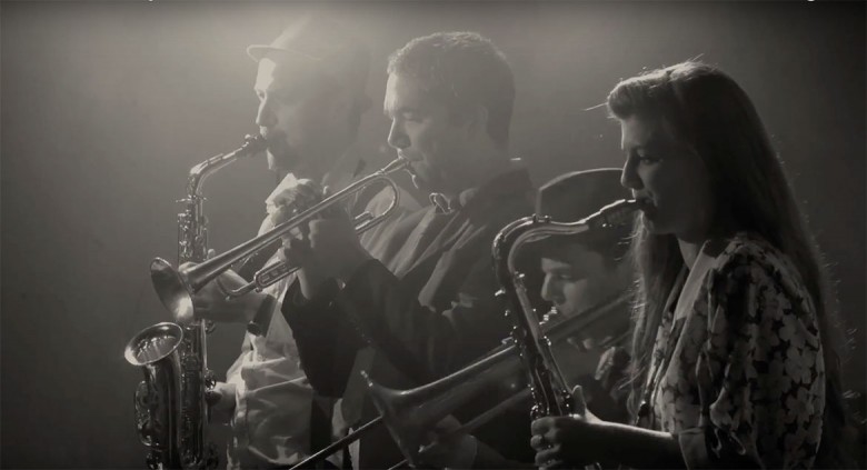 The brass section in full swing