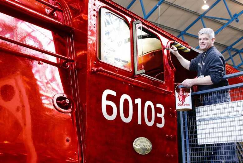 A paint job at the National Railway Museum. Photograph: NRM on Twitter