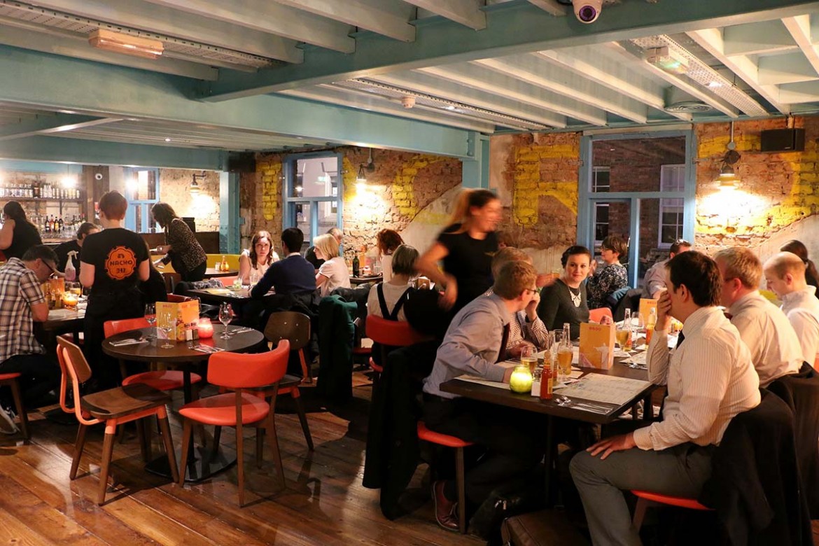 A busy launch night. Photograph: Richard McDougall
