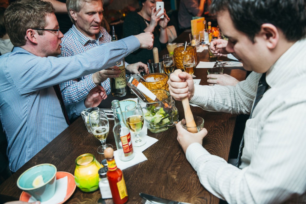 The York Press team get their hands on at the Cocktail Masterclass. Photograph: Tom Joy Photography
