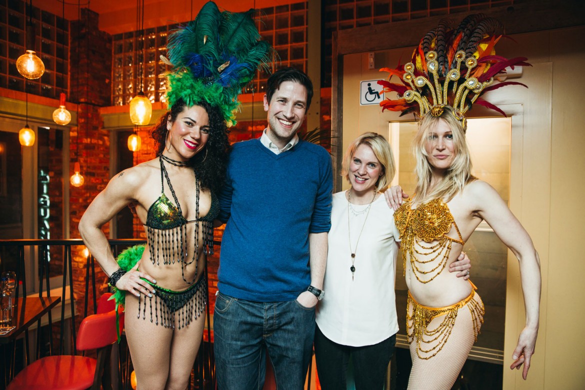 Salsa Dancers Nina and Laucinda with Richard Hall and Kate Maughan-Brown. Photograph: Tom Joy Photography