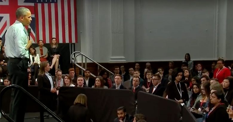 ‘You should keep pushing’ – the president gives encouragement to his student questioner
