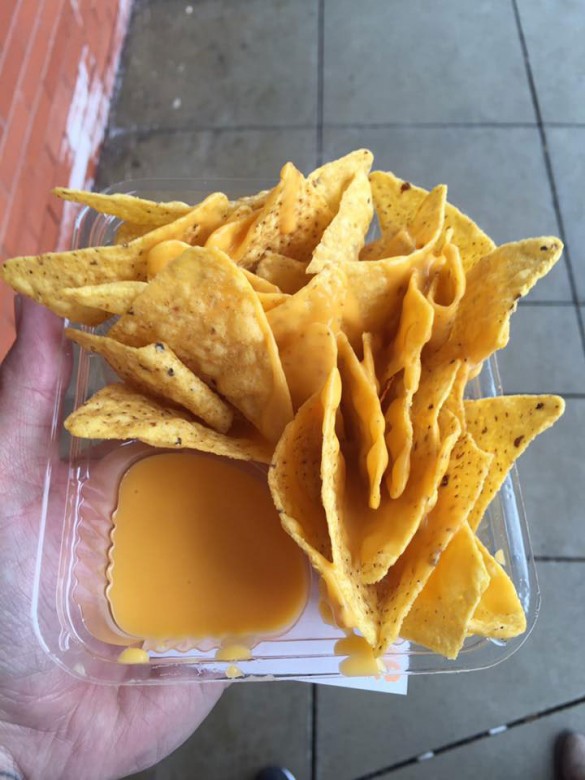 Dean's picture of his portion of nachos