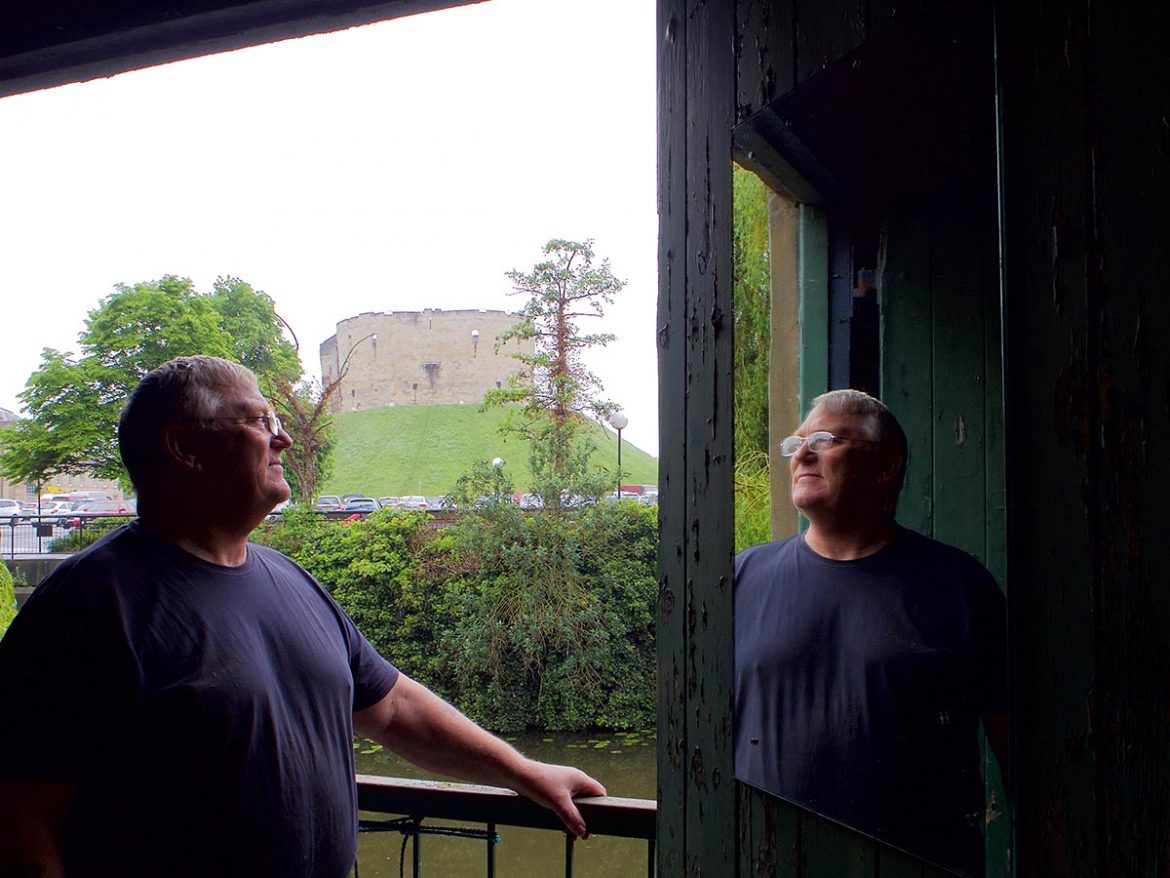 Dave Dee Hughes in reflective mood at the back of the Banana Warehouse overlooking the River Foss