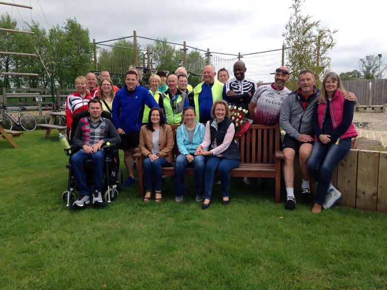Some of the team on the bike ride
