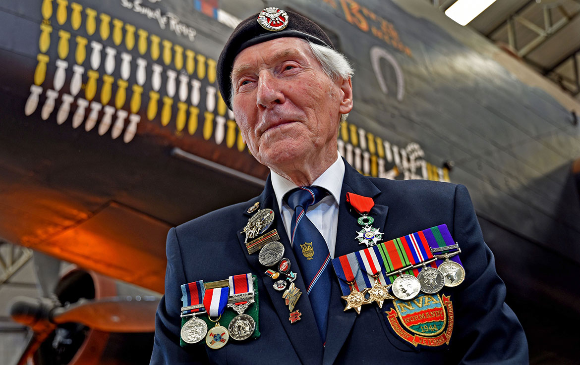 Video: France’s highest honour awarded to Normandy veterans at Yorkshire Air Museum