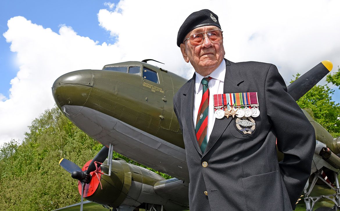 Veteran Douglas Dawson from Throckley near Newcastle takes a look at a WWII Dakota before  the presentation