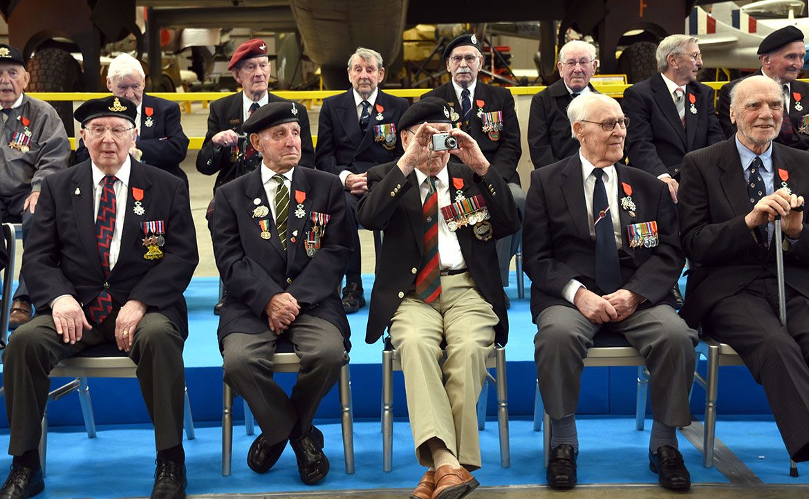Shooting back – veteran Douglas Dawson from Throckley near Newcastle takes a photo of the photographers during the presentation