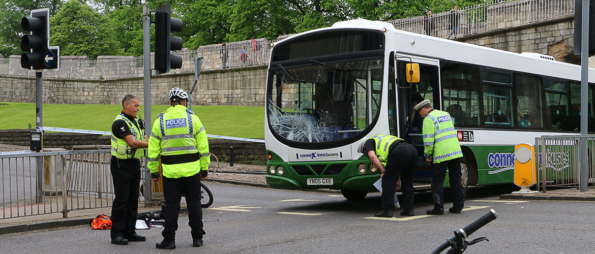 Cyclist seriously hurt after being hit by a bus in York city centre