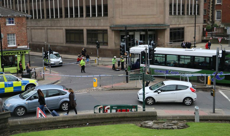 The accident happened at lunchtime on Friday