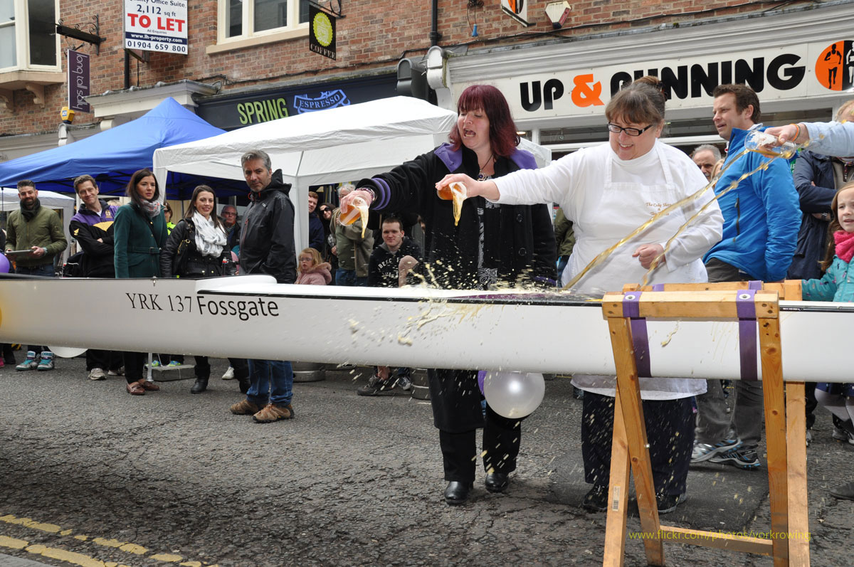 We name this boat ‘Fossgate’… Ceremony celebrates street’s recovery from the floods