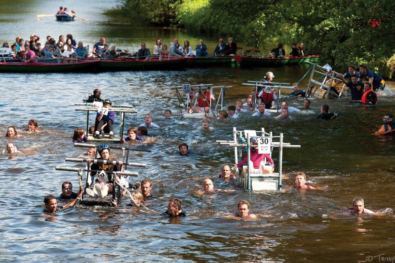 No chance of sleep – the Great Knaresborough Bed Race. Photograph © Rick Harrison