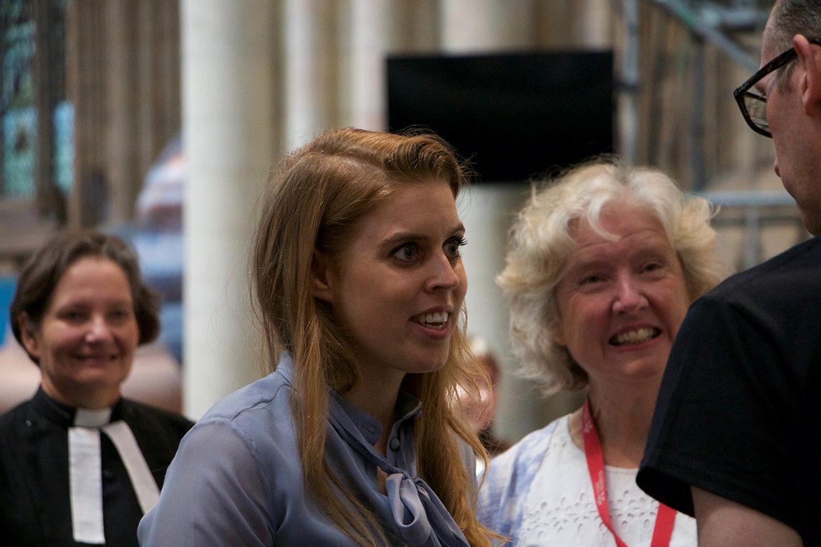 Talking to stage manager John Pemberton. Photograph: Richard McDougall