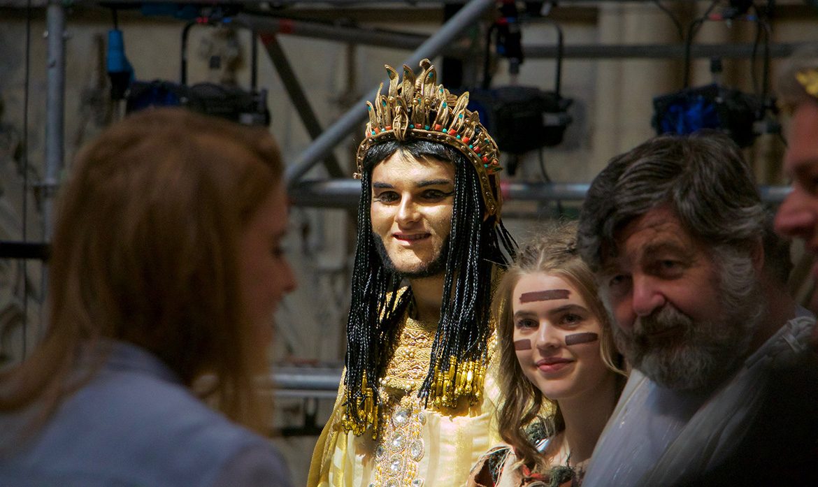 Herod (Marcus Richardson) looks on from the end of the line