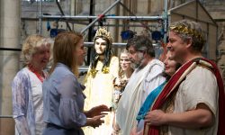 Royalty meets God as princess tours the set of the York Minster Mystery Plays