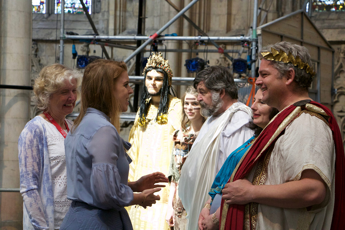 Royalty meets God as princess tours the set of the York Minster Mystery Plays